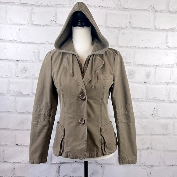 Max & Co. Jackets & Blazers - Max & Co 100% Cotton Hooded Jacket Brown